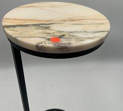 Open Box: Delaney Round Marble C Table (10") - Bronze/Golden Calacatta