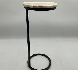 Open Box: Delaney Round Marble C Table (10") - Bronze/Golden Calacatta