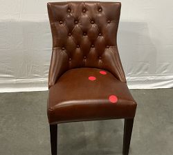 Open Box: Hayes Tufted Leather Dining Side Chair - Statesville Molasses, Espresso Legs