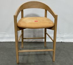 Open Box: Laguna Leather Counter Stool (24") - Keystone Sandstone, Seadrift