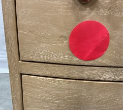 Open Box: Scarlett Marble Nightstand (28") - Marble Top, Weathered Wheat Base, Brass Pulls