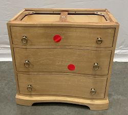 Open Box: Scarlett Marble Nightstand (28") - Marble Top, Weathered Wheat Base, Brass Pulls