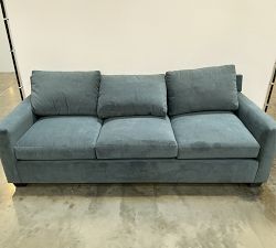 Open Box: York Square Arm Upholstered Grand Sofa (95.5") - Performance Everyday Velvet Slate, Espresso