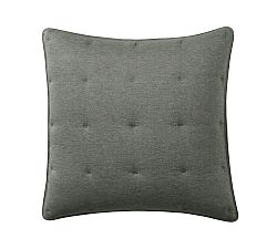 Open Box: Belgian Flax Linen Comforter Shams, Euro, Set of 3 - Dark Forest