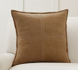 Open Box: Pieced Suede Pillow Cover (20") - Camel