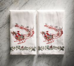 Evergreen Santa Hand Towels - Set of 2
