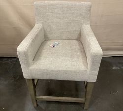 Open Box: Classic Upholstered Counter Stool (24"H) - Performance Heathered Tweed Pebble, Gray Wash