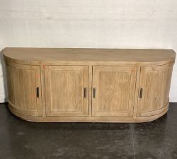 Open Box: Cotogna Media Cabinet (72") - Natural, Gray Pulls