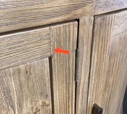 Open Box: Cotogna Media Cabinet (72") - Natural, Gray Pulls