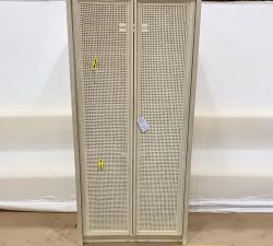 Open Box: Marina Cane Tall Storage Cabinet - White Sand