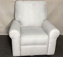 Open Box: PB Comfort Roll Arm Swivel Glider Manual Recliner - Performance Heathered Basketweave Alabaster White