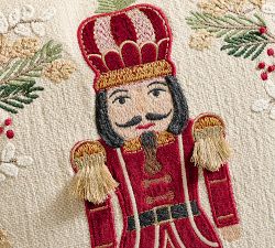 Noble Nutcracker Embroidered Pillow Cover
