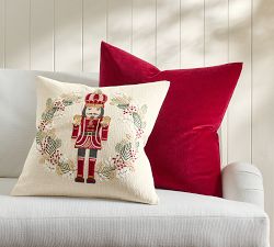 Noble Nutcracker Embroidered Pillow Cover
