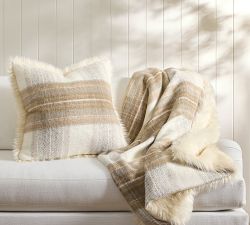 Stewart Plaid with Faux Fur Back Pillow Cover