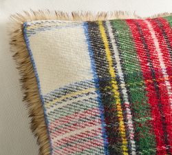 Stewart Plaid with Faux Fur Back Pillow Cover