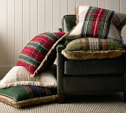 Stewart Plaid with Faux Fur Back Pillow Cover