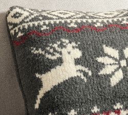 Caribou Fair Isle Knit Pillow Cover