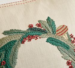 Holly Wreath Pillow Cover