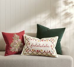 Spruce Tree Embroidered Pillow Cover