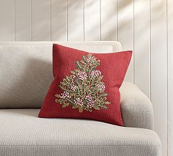 Spruce Tree Embroidered Pillow Cover