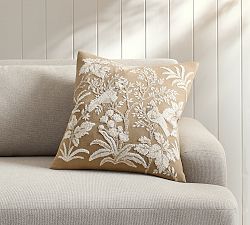 Snowy Cardinal Embroidered Pillow Cover
