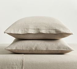 Open Box: Classic Belgian Flax Linen Pillowcases, Standard, Set of 2 - Dark Flax