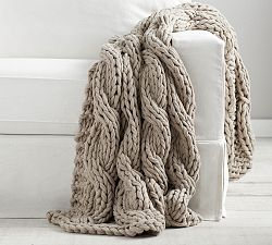 Open Box: Colossal Handknit Throw (44" x 56") - Putty