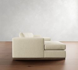 Carmel Wide Arm Wood Base Double Chaise Sectional (144"&ndash;176")