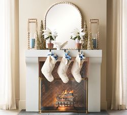 Faux Potted Poinsettias