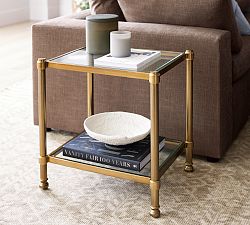 Everson Rectangular Glass Side Table (18.5")