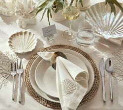 Pearlescent Shell Stoneware Serving Platter