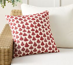 Open Box: Tree Outdoor Pillow (20") - Ivory/Red