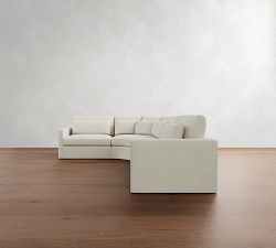 Westwood Slim Arm Deep Seat Slipcovered 4-Piece Curved Wedge Sectional (148")