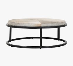 Veka Round Hair on Hide Nesting Coffee Tables (34"-41")