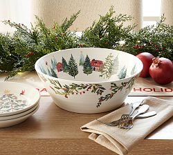 Christmas in the Country Stoneware Serving Bowl