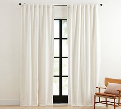 Custom Velvet Twill Blackout Curtain - Ivory