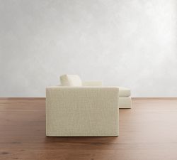 Carmel Wide Arm Slipcovered Chaise Sectional (113"&ndash;135")