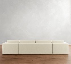 Carmel Wide Arm Slipcovered Double Chaise Sectional (144"&ndash;176")