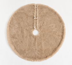 Open Box: Faux Mink Tree Skirt - Taupe