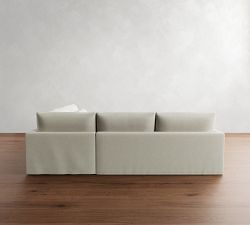 Westwood Slim Arm Deep Seat Slipcovered 3-Piece L-Shaped Sectional (123")