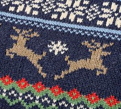 Reindeer Knitted Lumbar Pillow Cover