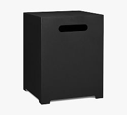 Open Box: Asher Outdoor Metal Square Propane Tank Storage Cover (15") - Black