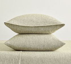 Open Box: Classic Belgian Flax Linen Pillowcases,King Set of 2 - Aloe