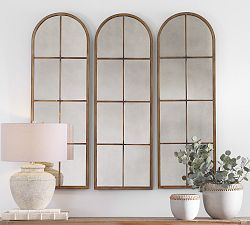 Eva Skinny Windowpane Arch Wall Mirror