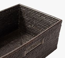 Tava Handwoven Rattan Rectangular Shelf Basket