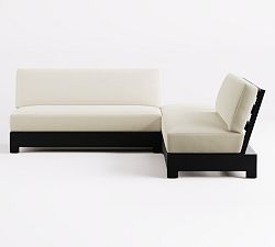 Malibu Metal Platform 3-Piece Outdoor Loveseat Sectional (99")