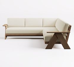 Modern Farmhouse 2-Piece Sofa Outdoor Sectional Set (133")