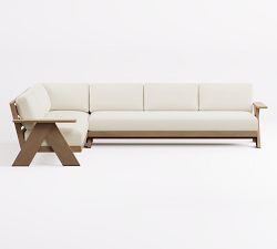 Modern Farmhouse 2-Piece Sofa Outdoor Sectional Set (133")