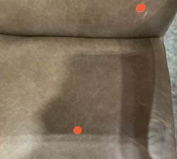 Open Box: Atwood Leather Armchair - Gravel Chocolate, Driftwood