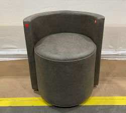 Open Box: Balboa Leather Accent Chair -  Statesville Iron, Black Metal